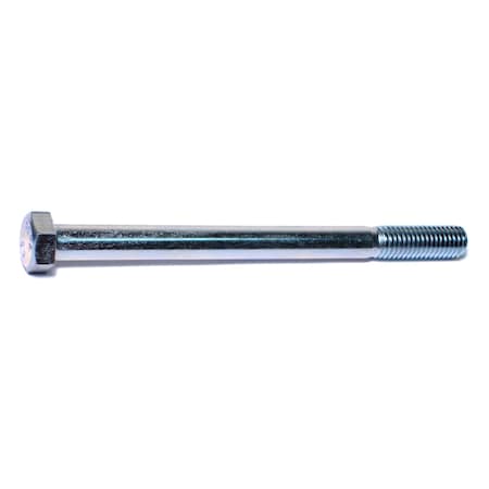 Midwest Fastener Grade 2, 1/2"-13 Hex Head Cap Screw, Zinc Plated Steel, 6-1/2 in L, 25 PK 00114